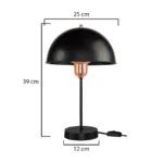 GLOBOSTAR® GAZETA 203-0300 Μοντέρνο Επιτραπέζιο Φωτιστικό Πορτατίφ με Ντουί 1 x E27 AC 220-240V IP20 - Μαύρο & Μπρονζέ - Μ25 x Π25 x Υ39cm - Image 3