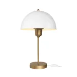 GLOBOSTAR® GAZETA 203-0303 Μοντέρνο Επιτραπέζιο Φωτιστικό Πορτατίφ με Ντουί 1 x E27 AC 220-240V IP20 - Λευκό & Μπρονζέ  - Μ25 x Π25 x Υ39cm - Image 2