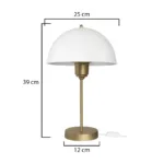 GLOBOSTAR® GAZETA 203-0303 Μοντέρνο Επιτραπέζιο Φωτιστικό Πορτατίφ με Ντουί 1 x E27 AC 220-240V IP20 - Λευκό & Μπρονζέ  - Μ25 x Π25 x Υ39cm - Image 3