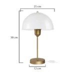 GLOBOSTAR® GAZETA 203-0304 Μοντέρνο Επιτραπέζιο Φωτιστικό Πορτατίφ με Ντουί 1 x E27 AC 220-240V IP20 - Λευκό Δίαφανο & Μπρονζέ  - Μ25 x Π25 x Υ39cm - Image 3