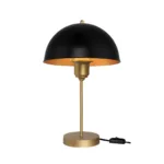 GLOBOSTAR® GAZETA 203-0305 Μοντέρνο Επιτραπέζιο Φωτιστικό Πορτατίφ με Ντουί 1 x E27 AC 220-240V IP20 - Μαύρο & Χρυσό - Μ25 x Π25 x Υ39cm - Image 2