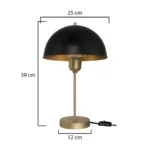 GLOBOSTAR® GAZETA 203-0305 Μοντέρνο Επιτραπέζιο Φωτιστικό Πορτατίφ με Ντουί 1 x E27 AC 220-240V IP20 - Μαύρο & Χρυσό - Μ25 x Π25 x Υ39cm - Image 3