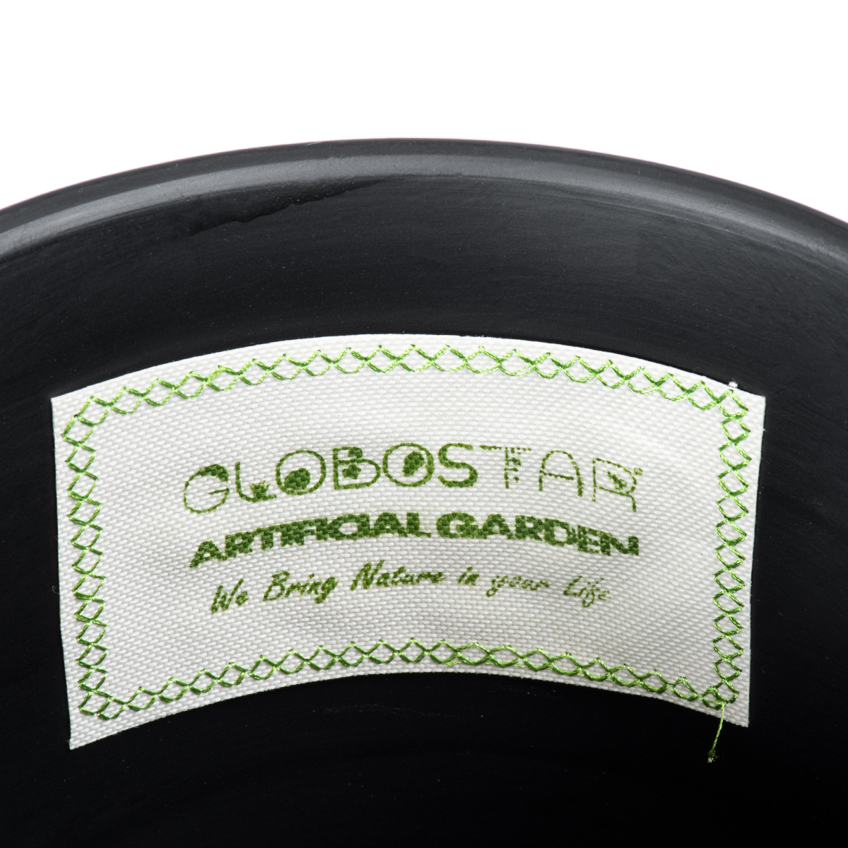 GloboStar® Artificial Garden ELAFONISOS 20447 Πήλινο Κεραμικό Κασπώ Γλάστρα - Flower Pot Μαύρο με Χρυσό Φ20cm x Υ20cm - Image 8