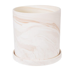 GloboStar® Artificial Garden LINDOS 20450 Πήλινο Κεραμικό Κασπώ Γλάστρα - Flower Pot Απαλό Ροζ Φ20cm x Υ20cm