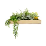 GloboStar® Artificial Garden VARIOUS PLANT 20641 Τεχνητό Διακοσμητικό Φυλλωσιάς σε Ξύλινο Πάνελ  - Κάθετος Κήπος Μιξ Μ60 x Π60 x Υ32cm - Image 2