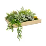 GloboStar® Artificial Garden VARIOUS PLANT 20641 Τεχνητό Διακοσμητικό Φυλλωσιάς σε Ξύλινο Πάνελ  - Κάθετος Κήπος Μιξ Μ60 x Π60 x Υ32cm - Image 5