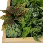 GloboStar® Artificial Garden VARIOUS PLANT 20641 Τεχνητό Διακοσμητικό Φυλλωσιάς σε Ξύλινο Πάνελ  - Κάθετος Κήπος Μιξ Μ60 x Π60 x Υ32cm - Image 6