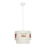GloboStar® OWL 204-0001 Παιδικό Κρεμαστό Φωτιστικό Φιγούρα Μονόφωτο 1 x E27 IP20 Λευκό Ύφασμα - Μ30 x Π30 x Υ70cm - Image 3