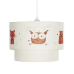 GloboStar® OWL 204-0001 Παιδικό Κρεμαστό Φωτιστικό Φιγούρα Μονόφωτο 1 x E27 IP20 Λευκό Ύφασμα - Μ30 x Π30 x Υ70cm - Image 4