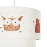 GloboStar® OWL 204-0001 Παιδικό Κρεμαστό Φωτιστικό Φιγούρα Μονόφωτο 1 x E27 IP20 Λευκό Ύφασμα - Μ30 x Π30 x Υ70cm - Image 7
