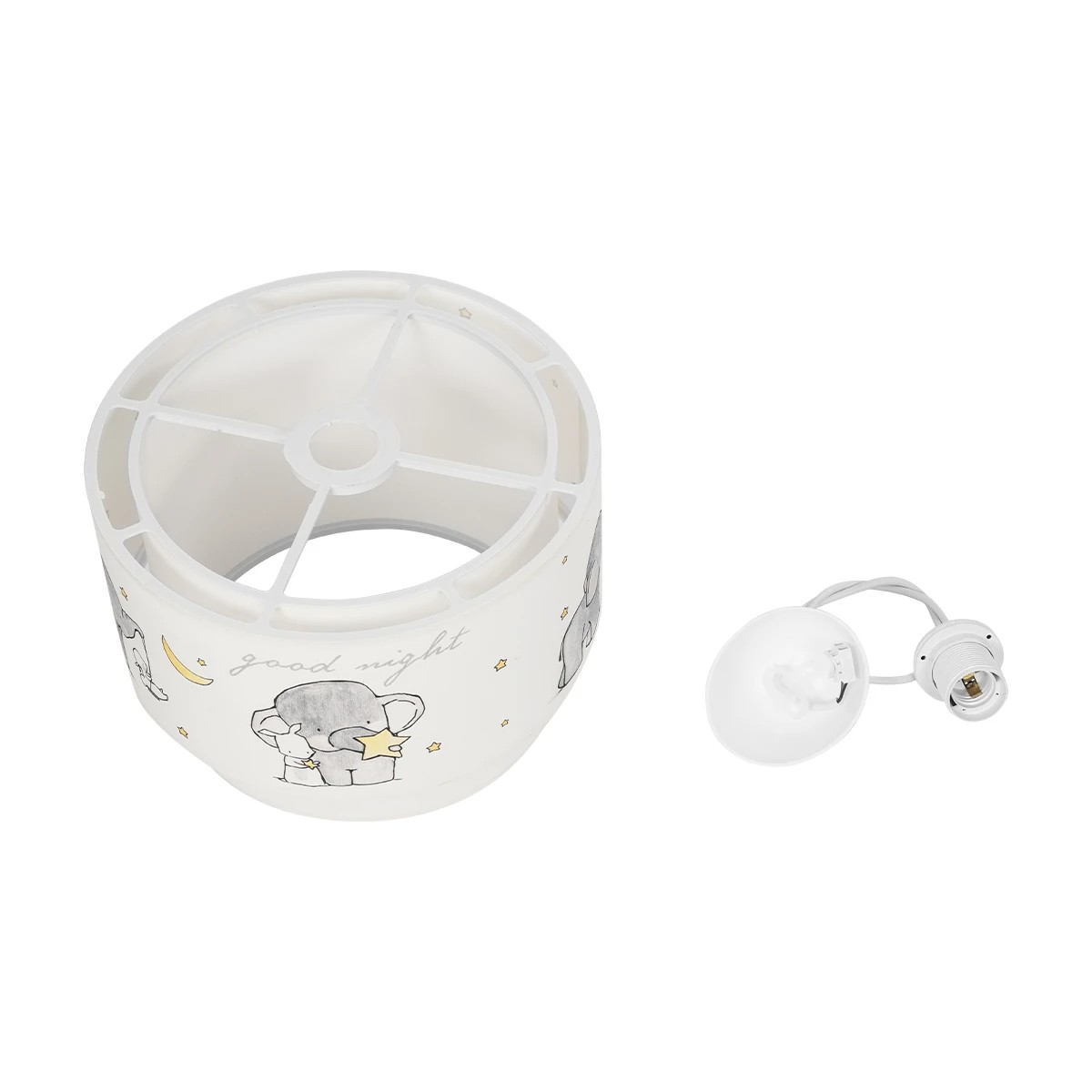GloboStar® ELEPHANT 204-0002 Παιδικό Κρεμαστό Φωτιστικό Φιγούρα Μονόφωτο 1 x E27 IP20 Λευκό Ύφασμα - Μ30 x Π30 x Υ70cm - Image 11