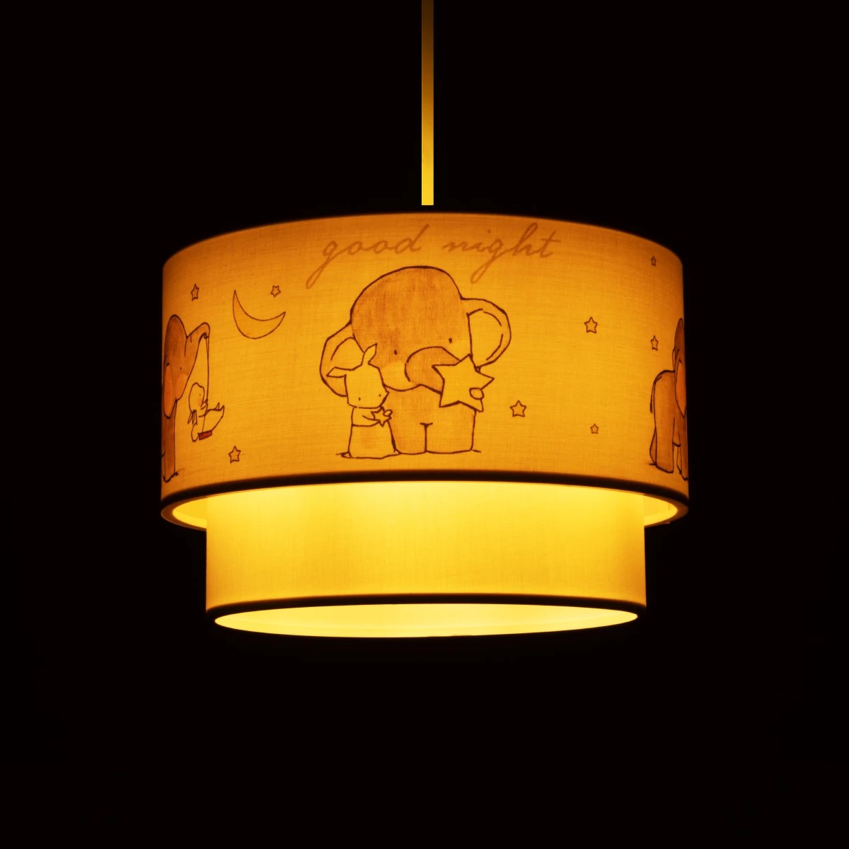 GloboStar® ELEPHANT 204-0002 Παιδικό Κρεμαστό Φωτιστικό Φιγούρα Μονόφωτο 1 x E27 IP20 Λευκό Ύφασμα - Μ30 x Π30 x Υ70cm - Image 2