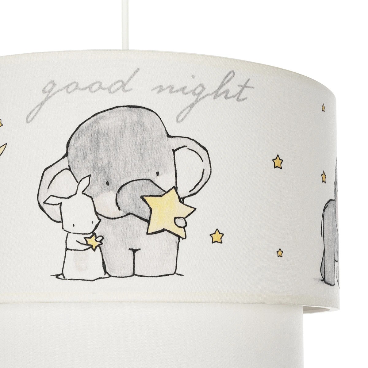 GloboStar® ELEPHANT 204-0002 Παιδικό Κρεμαστό Φωτιστικό Φιγούρα Μονόφωτο 1 x E27 IP20 Λευκό Ύφασμα - Μ30 x Π30 x Υ70cm - Image 7