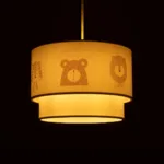 GloboStar® BEAR 204-0003 Παιδικό Κρεμαστό Φωτιστικό Φιγούρα Μονόφωτο 1 x E27 IP20 Λευκό Ύφασμα - Μ30 x Π30 x Υ70cm - Image 2