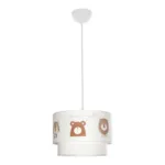 GloboStar® BEAR 204-0003 Παιδικό Κρεμαστό Φωτιστικό Φιγούρα Μονόφωτο 1 x E27 IP20 Λευκό Ύφασμα - Μ30 x Π30 x Υ70cm - Image 3