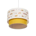 GloboStar® EXCAVATOR 204-0005 Παιδικό Κρεμαστό Φωτιστικό Φιγούρα Μονόφωτο 1 x E27 IP20 Λευκό & Κίτρινο Ύφασμα - Μ30 x Π30 x Υ70cm - Image 5