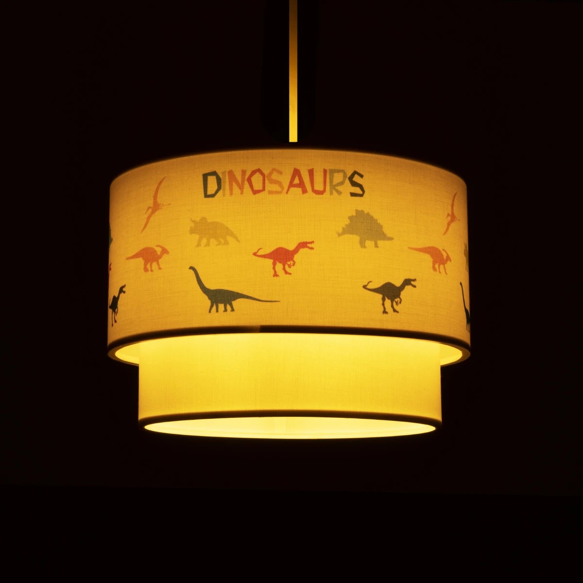 GloboStar® DINO 204-0006 Παιδικό Κρεμαστό Φωτιστικό Φιγούρα Μονόφωτο 1 x E27 IP20 Λευκό & Mπλε Ύφασμα - Μ30 x Π30 x Υ70cm - Image 2