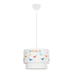 GloboStar® DINO 204-0006 Παιδικό Κρεμαστό Φωτιστικό Φιγούρα Μονόφωτο 1 x E27 IP20 Λευκό & Mπλε Ύφασμα - Μ30 x Π30 x Υ70cm - Image 3