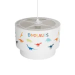 GloboStar® DINO 204-0006 Παιδικό Κρεμαστό Φωτιστικό Φιγούρα Μονόφωτο 1 x E27 IP20 Λευκό & Mπλε Ύφασμα - Μ30 x Π30 x Υ70cm - Image 6
