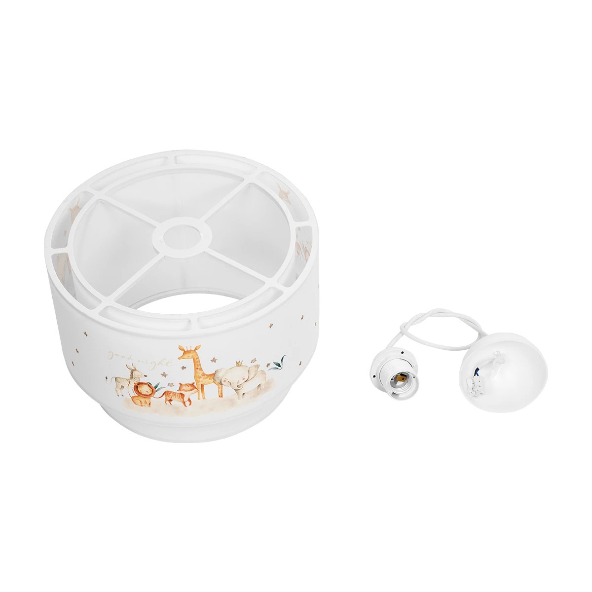 GloboStar® GIRAFFE 204-0007 Παιδικό Κρεμαστό Φωτιστικό Φιγούρα Μονόφωτο 1 x E27 IP20 Λευκό Ύφασμα - Μ30 x Π30 x Υ70cm - Image 11