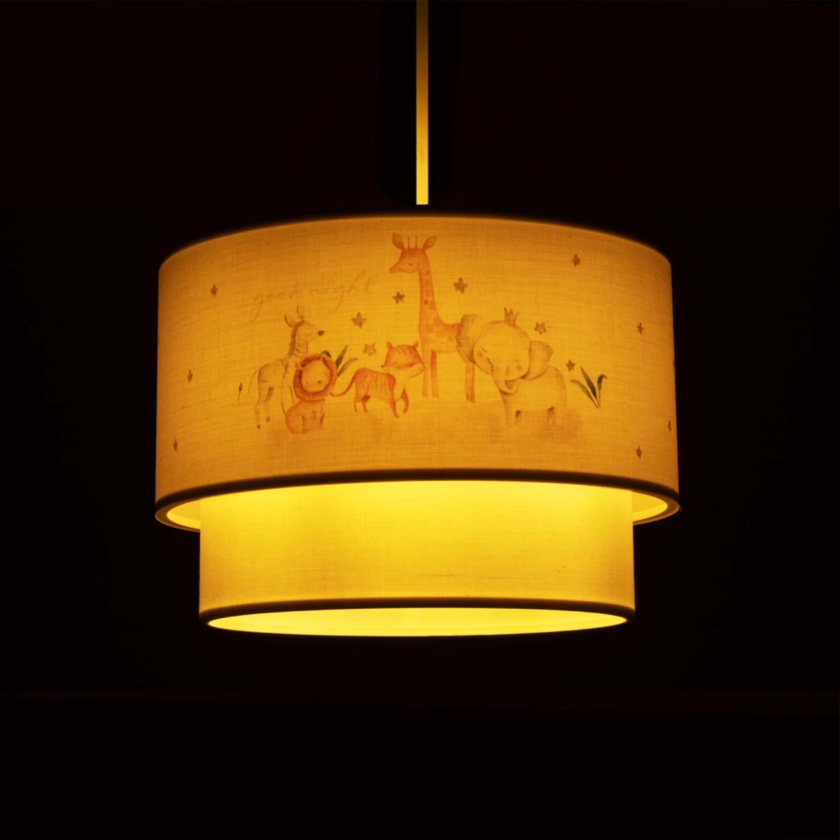 GloboStar® GIRAFFE 204-0007 Παιδικό Κρεμαστό Φωτιστικό Φιγούρα Μονόφωτο 1 x E27 IP20 Λευκό Ύφασμα - Μ30 x Π30 x Υ70cm - Image 2