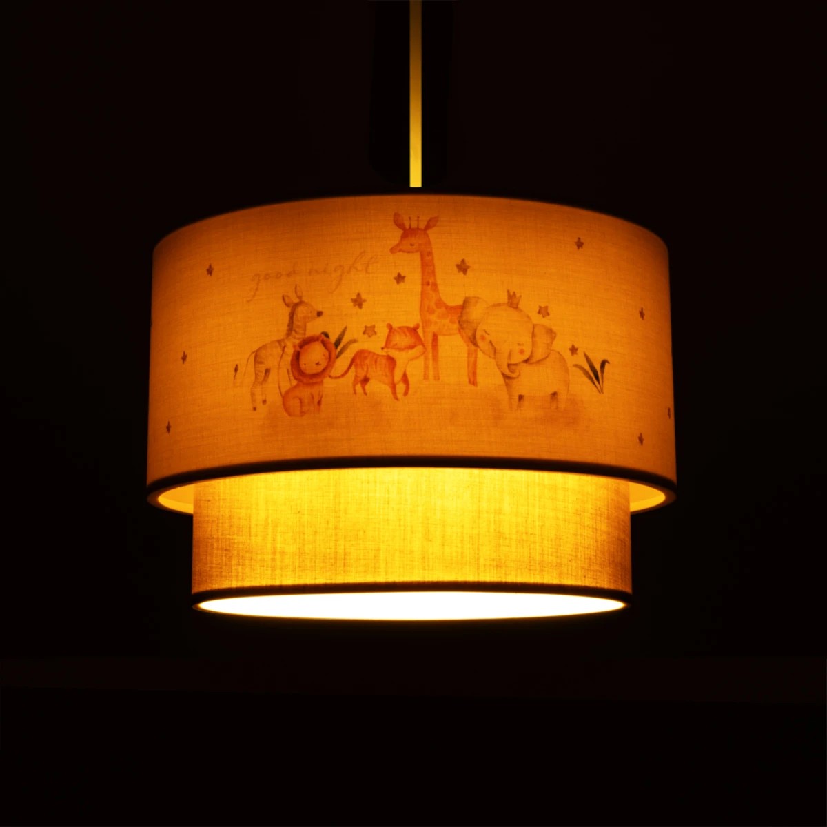 GloboStar® GIRAFFE 204-0008 Παιδικό Κρεμαστό Φωτιστικό Φιγούρα Μονόφωτο 1 x E27 IP20 Λευκό & Γκρι Ύφασμα - Μ30 x Π30 x Υ70cm - Image 2