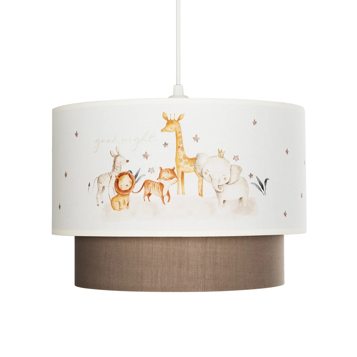 GloboStar® GIRAFFE 204-0008 Παιδικό Κρεμαστό Φωτιστικό Φιγούρα Μονόφωτο 1 x E27 IP20 Λευκό & Γκρι Ύφασμα - Μ30 x Π30 x Υ70cm - Image 4