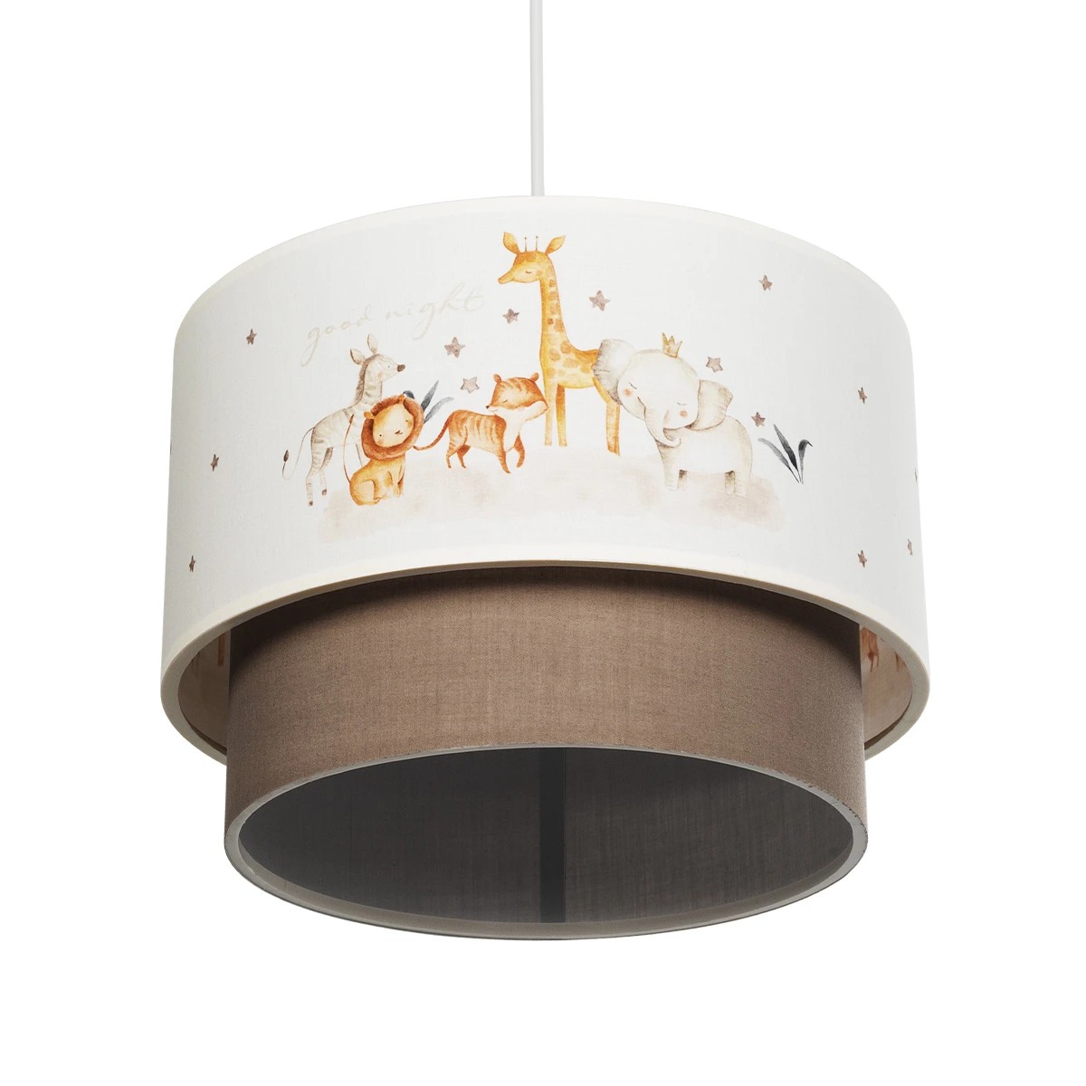 GloboStar® GIRAFFE 204-0008 Παιδικό Κρεμαστό Φωτιστικό Φιγούρα Μονόφωτο 1 x E27 IP20 Λευκό & Γκρι Ύφασμα - Μ30 x Π30 x Υ70cm - Image 5