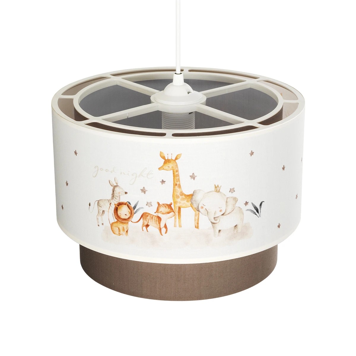 GloboStar® GIRAFFE 204-0008 Παιδικό Κρεμαστό Φωτιστικό Φιγούρα Μονόφωτο 1 x E27 IP20 Λευκό & Γκρι Ύφασμα - Μ30 x Π30 x Υ70cm - Image 6