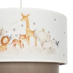 GloboStar® GIRAFFE 204-0008 Παιδικό Κρεμαστό Φωτιστικό Φιγούρα Μονόφωτο 1 x E27 IP20 Λευκό & Γκρι Ύφασμα - Μ30 x Π30 x Υ70cm - Image 7