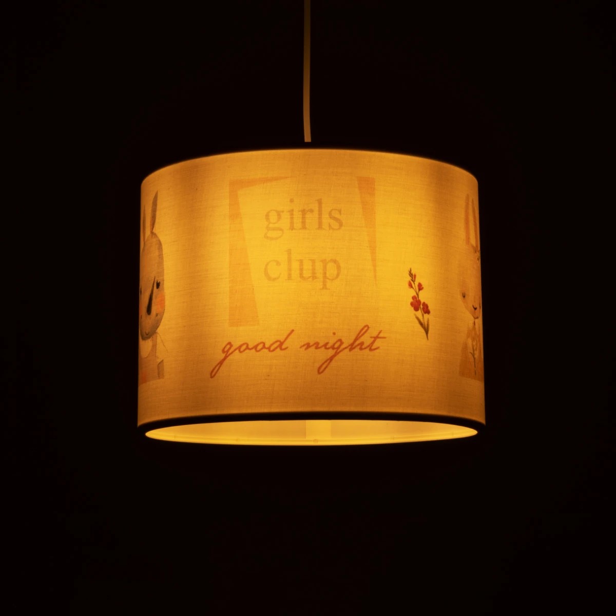 GloboStar® GIRLSCLUB 204-0010 Παιδικό Κρεμαστό Φωτιστικό Φιγούρα Μονόφωτο 1 x E27 IP20 Λευκό Ύφασμα - Μ28 x Π28 x Υ70cm - Image 2