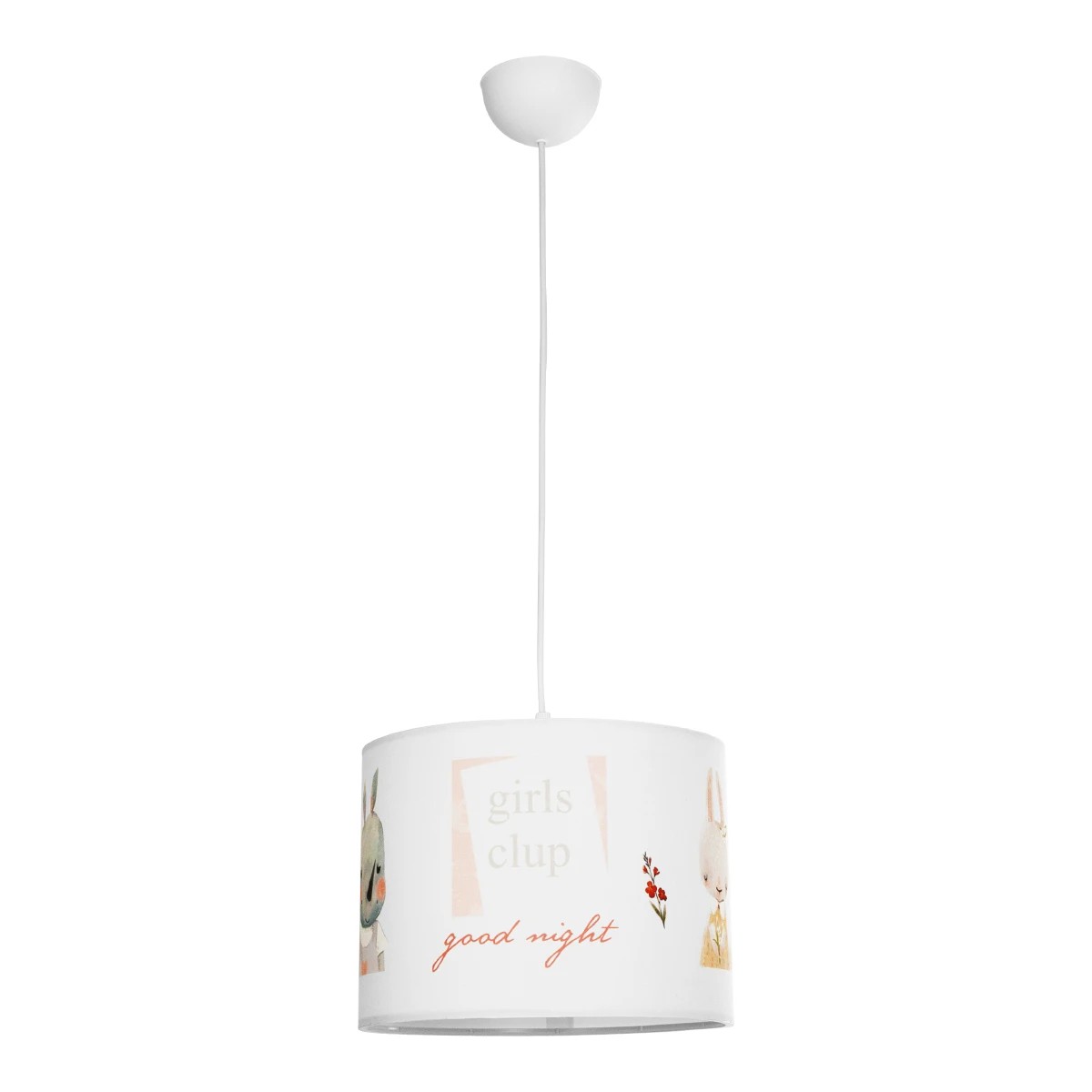 GloboStar® GIRLSCLUB 204-0010 Παιδικό Κρεμαστό Φωτιστικό Φιγούρα Μονόφωτο 1 x E27 IP20 Λευκό Ύφασμα - Μ28 x Π28 x Υ70cm - Image 3