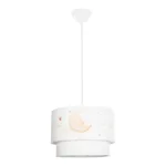GloboStar® MOON 204-0011 Παιδικό Κρεμαστό Φωτιστικό Φιγούρα Μονόφωτο 1 x E27 IP20 Λευκό Ύφασμα - Μ30 x Π30 x Υ70cm - Image 3