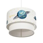 GloboStar® SATURN 204-0012 Παιδικό Κρεμαστό Φωτιστικό Φιγούρα Μονόφωτο 1 x E27 IP20 Λευκό Ύφασμα - Μ30 x Π30 x Υ70cm - Image 5
