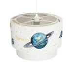 GloboStar® SATURN 204-0012 Παιδικό Κρεμαστό Φωτιστικό Φιγούρα Μονόφωτο 1 x E27 IP20 Λευκό Ύφασμα - Μ30 x Π30 x Υ70cm - Image 6