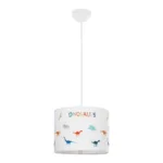GloboStar® DINO 204-0014 Παιδικό Κρεμαστό Φωτιστικό Φιγούρα Μονόφωτο 1 x E27 IP20 Λευκό Ύφασμα - Μ30 x Π30 x Υ70cm - Image 3