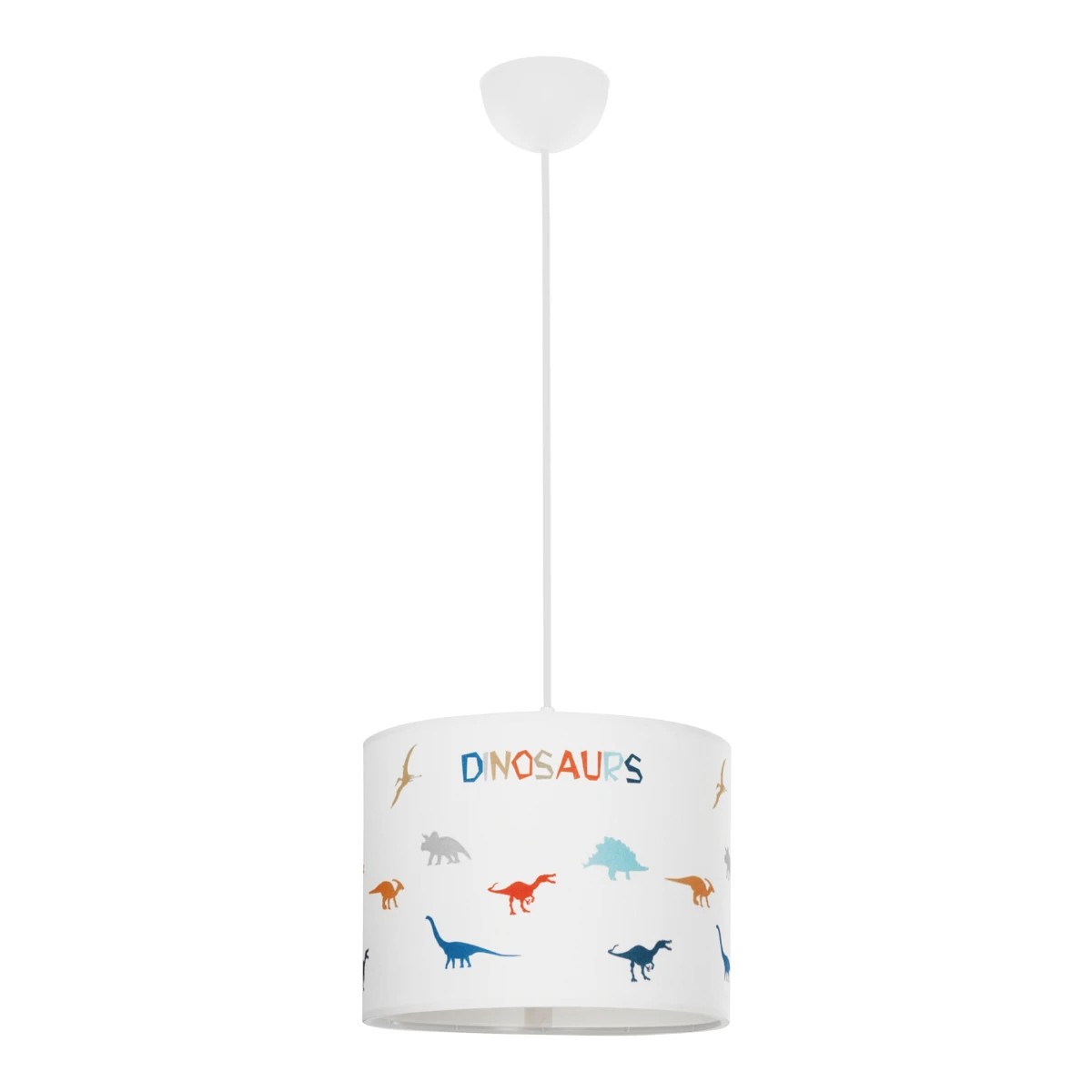 GloboStar® DINO 204-0014 Παιδικό Κρεμαστό Φωτιστικό Φιγούρα Μονόφωτο 1 x E27 IP20 Λευκό Ύφασμα - Μ30 x Π30 x Υ70cm - Image 3