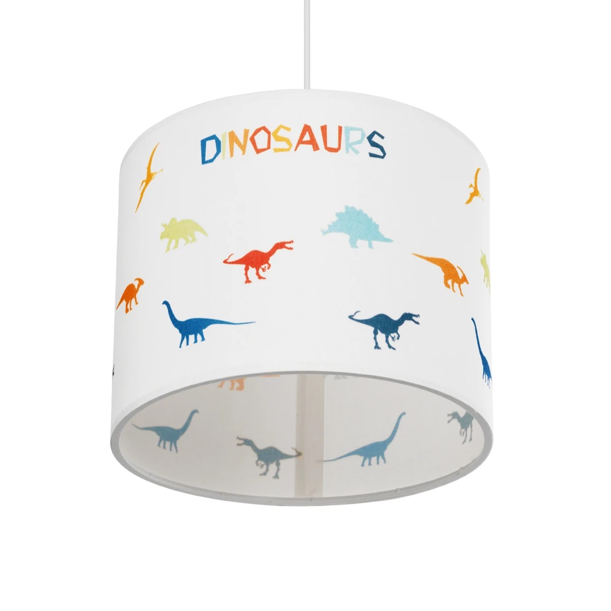 GloboStar® DINO 204-0014 Παιδικό Κρεμαστό Φωτιστικό Φιγούρα Μονόφωτο 1 x E27 IP20 Λευκό Ύφασμα - Μ30 x Π30 x Υ70cm - Image 5