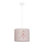 GloboStar® BALLERINA 204-0015 Παιδικό Κρεμαστό Φωτιστικό Φιγούρα Μονόφωτο 1 x E27 IP20 Ροζ Ύφασμα - Μ28 x Π28 x Υ70cm - Image 3