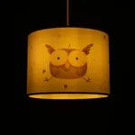 GloboStar® OWL 204-0017 Παιδικό Κρεμαστό Φωτιστικό Φιγούρα Μονόφωτο 1 x E27 IP20 Λευκό Ύφασμα - Μ28 x Π28 x Υ70cm - Image 2