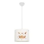 GloboStar® OWL 204-0017 Παιδικό Κρεμαστό Φωτιστικό Φιγούρα Μονόφωτο 1 x E27 IP20 Λευκό Ύφασμα - Μ28 x Π28 x Υ70cm - Image 3