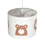 GloboStar® BEAR 204-0018 Παιδικό Κρεμαστό Φωτιστικό Φιγούρα Μονόφωτο 1 x E27 IP20 Λευκό Ύφασμα - Μ28 x Π28 x Υ70cm - Image 6