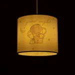 GloboStar® ELEPHANT 204-0020 Παιδικό Κρεμαστό Φωτιστικό Φιγούρα Μονόφωτο 1 x E27 IP20 Λευκό Ύφασμα - Μ24 x Π24 x Υ70cm - Image 2