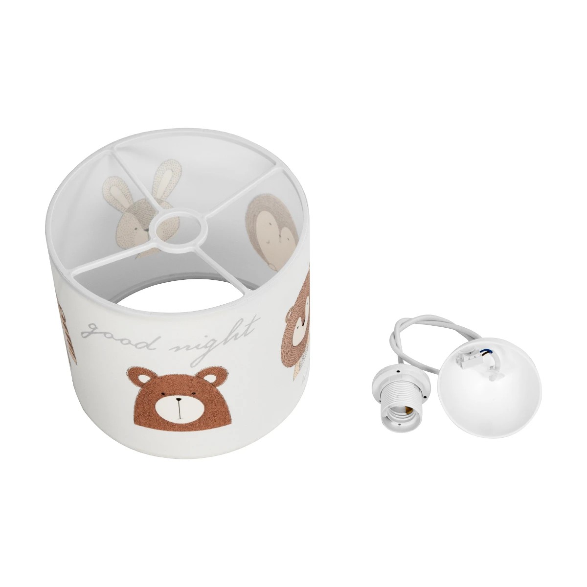 GloboStar® BEAR 204-0021 Παιδικό Κρεμαστό Φωτιστικό Φιγούρα Μονόφωτο 1 x E27 IP20 Λευκό Ύφασμα - Μ24 x Π24 x Υ70cm - Image 11