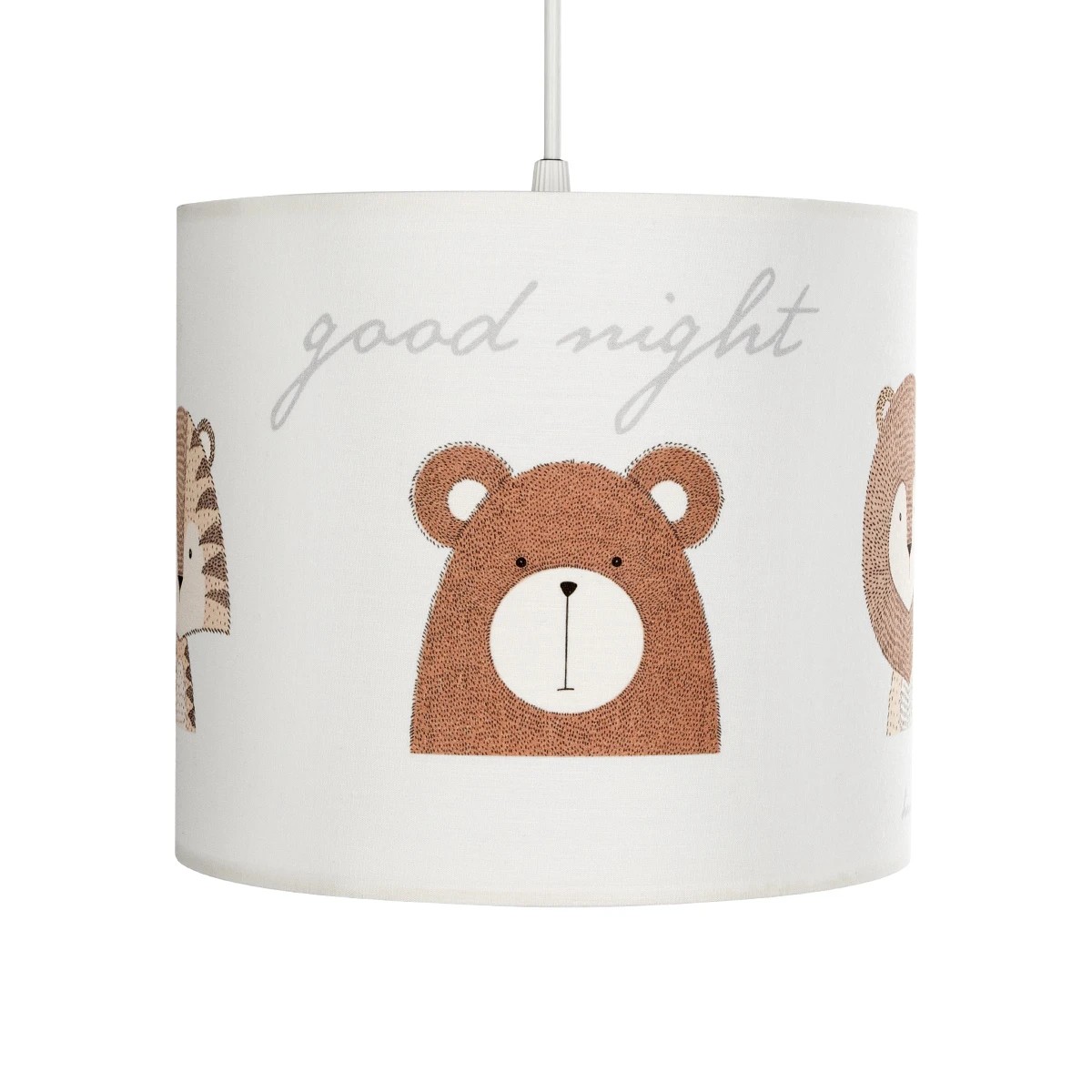 GloboStar® BEAR 204-0021 Παιδικό Κρεμαστό Φωτιστικό Φιγούρα Μονόφωτο 1 x E27 IP20 Λευκό Ύφασμα - Μ24 x Π24 x Υ70cm - Image 4