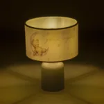 GloboStar® MOON 204-0023 Παιδικό Eπιτραπέζιο Φωτιστικό Φιγούρα Μονόφωτο 1 x E27 IP20 Λευκό Ύφασμα - Μ24 x Π24 x Υ32cm - Image 2