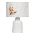 GloboStar® MOON 204-0023 Παιδικό Eπιτραπέζιο Φωτιστικό Φιγούρα Μονόφωτο 1 x E27 IP20 Λευκό Ύφασμα - Μ24 x Π24 x Υ32cm - Image 3