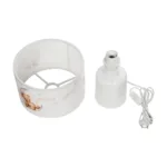 GloboStar® MOON 204-0023 Παιδικό Eπιτραπέζιο Φωτιστικό Φιγούρα Μονόφωτο 1 x E27 IP20 Λευκό Ύφασμα - Μ24 x Π24 x Υ32cm - Image 7