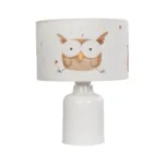 GloboStar® OWL 204-0024 Παιδικό Eπιτραπέζιο Φωτιστικό Φιγούρα Μονόφωτο 1 x E27 IP20 Λευκό & Πορτοκαλί Ύφασμα - Μ24 x Π24 x Υ32cm - Image 3
