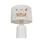 GloboStar® OWL 204-0024 Παιδικό Eπιτραπέζιο Φωτιστικό Φιγούρα Μονόφωτο 1 x E27 IP20 Λευκό & Πορτοκαλί Ύφασμα - Μ24 x Π24 x Υ32cm - Image 4